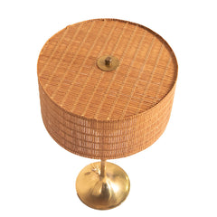 #1521 Table Lamp in Brass and Wood by Sieva