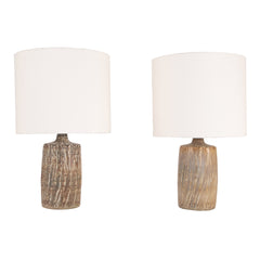 #1006 Pair of Stoneware Table Lamps by Gunnar Nylund
