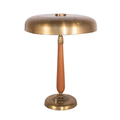 #106 Table Lamp in Brass and Wood by Einar Backstrom, Year Appr. 1940,