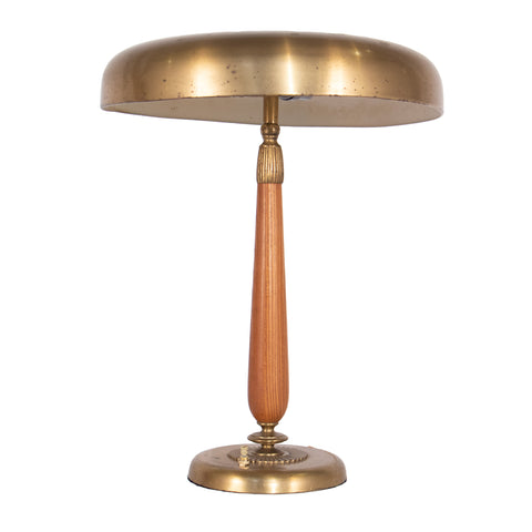 #106 Table Lamp in Brass and Wood by Einar Backstrom, Year Appr. 1940,