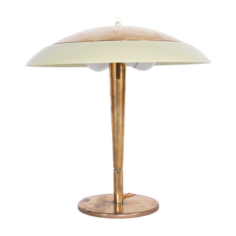 #1170 Table Lamp in Brass and Glass by Paavo Tynell