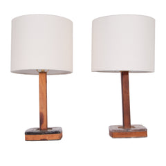 #1505 Pair  of Table Lamps wrapped in Leather by  Uno Westerberg