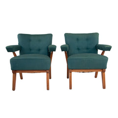 #1570 Pair of Lounge Chairs, Year Appr. 1940, W28.5 D27 H30.5