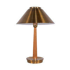 #1592 Table Lamp in Brass and Wood by Hans Bergstrom