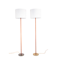 #172 Pair of Floor Lamps Wrapped in Leather