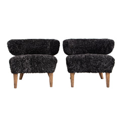 #180 Pair of Lounge Chairs in Sheep Skin, Year Appr. 1960,