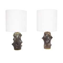 #191 Pair of Stoneware Lamps by Knud Basse, Year Appr. 1960
