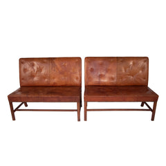 #201 Pair of Leather Benches by Palle Suenson