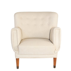 #22 Lounge Chair in Linen by Poul M. Jessen