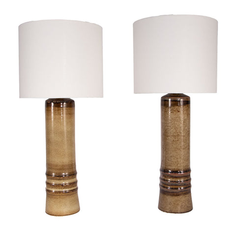 #251 Pair of Stoneware Table Lamps by Olle Alberius