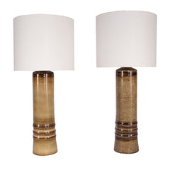 #251 Pair of Stoneware Table Lamps by Olle Alberius