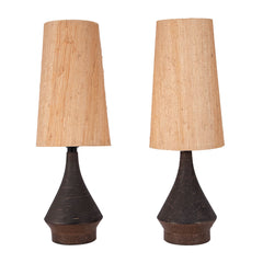 #270 Pair of Stoneware Lamps by Bo Borgstrom