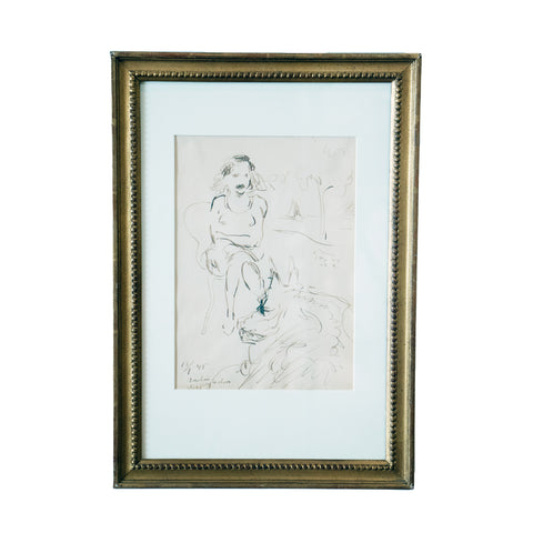 #370 Drawing in Ink by Albin Amelin,