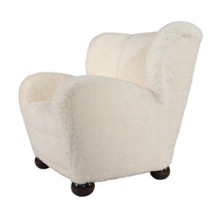 #392 Lounge Chair in Sheepskin model Aulanko by Marta Blomstedt