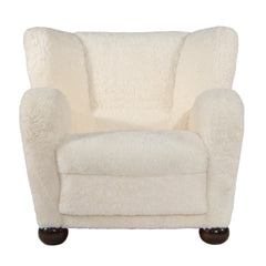 #392 Lounge Chair in Sheepskin model Aulanko by Marta Blomstedt