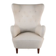 #414 Wing Back Chair in Linen,