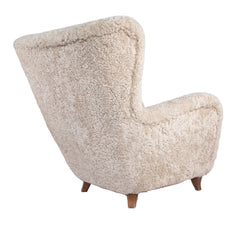 #418 Lounge Chair in Sheep Skin by Olle Sjogren