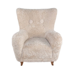 #418 Lounge Chair in Sheep Skin by Olle Sjogren