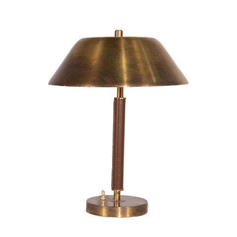 #440 Brass and Leather Table Lamp