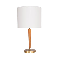 #483 Brass and Wood Table Lamp