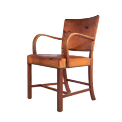 #514 Armchair in Leather by Ole Wanscher,