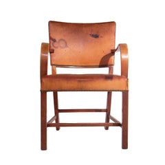 #514 Armchair in Leather by Ole Wanscher,