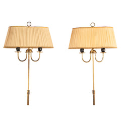#532 Pair of Adjustable Floor Lamps in Brass by Bertil Brisborg