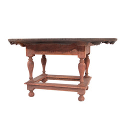 #82 Baroque Oval Table with Leather Top