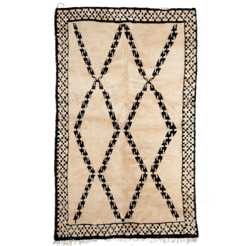 #1001 Vintage Hand Woven Rug by the Beni Ourain Tribe