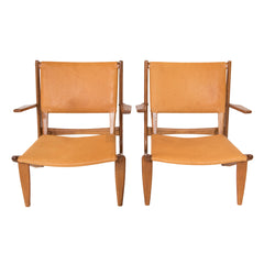 #1009 Pair of Leather Chairs by Bertil Behrman