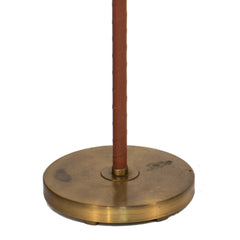 #1090 Brass and Leather Floor Lamp