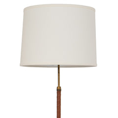 #1090 Brass and Leather Floor Lamp