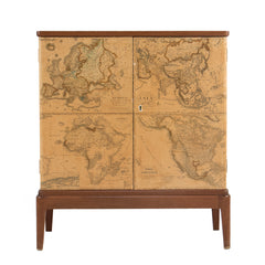 #1094 Swedish Cabinet with Map Motif