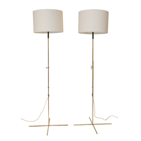 #1196 Pair of Adjustable Floor lamps in Brass