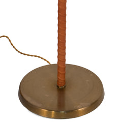 #123 Brass and Leather Floor Lamp