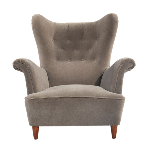 #1315 Wingback Lounge Chair in Velvet