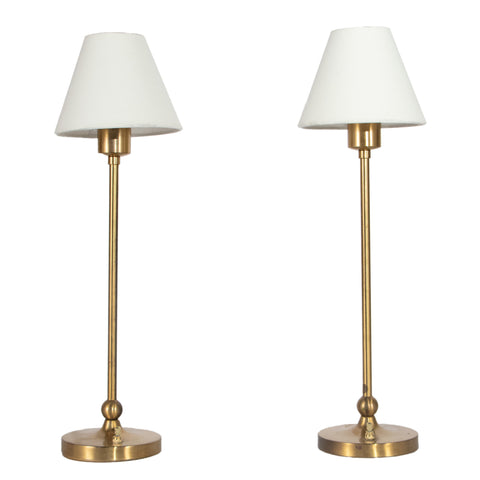 #1345 Pair of Brass Table Lamps