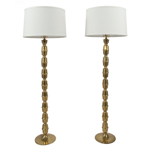 #206 Pair of Brass Floor Lamps