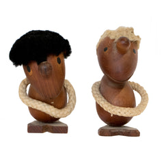 #222 Pair of Wood Statues by Hans Bolling