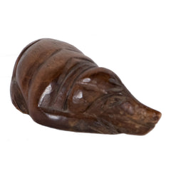 #575 Wodden Carved Dog with Lid