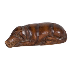 #575 Wodden Carved Dog with Lid
