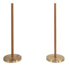 #759 Pair of Floor Lamps in Brass and Leather
