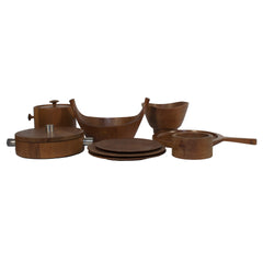 #807 Collection of Teak Dining Serving Set