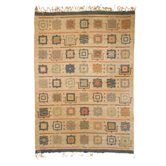 #85 Vintage Swedish Flat Weave Rug by Johanna Brunssons