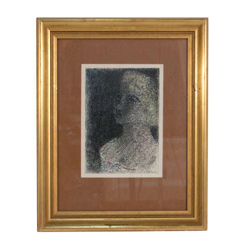 #870 Portrait of a woman in mixed media by Axel Olson