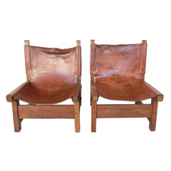 #945 Pair of Leather Chairs