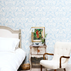 Baroness | Azul - Hand Printed Wallpaper