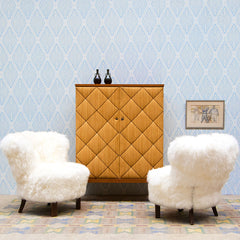 Gem | Azul - Hand Printed Wallpaper