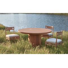 #3008 Berg - Round Outdoor/Indoor Dining Table in Teak